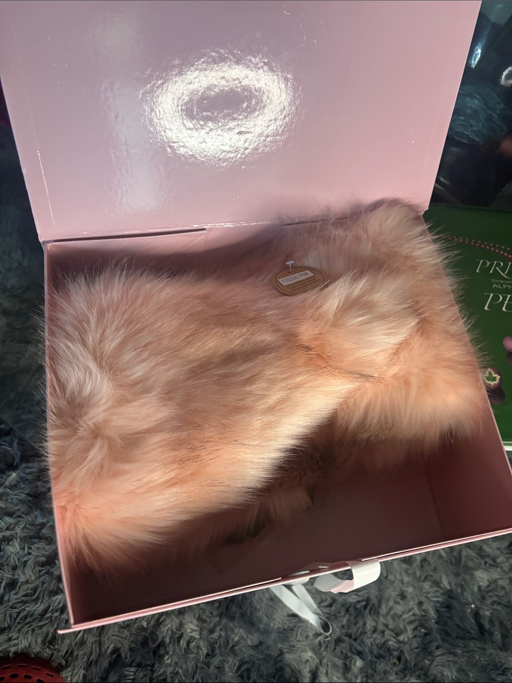 Plush Faux Fur Scarf - Blush Pink